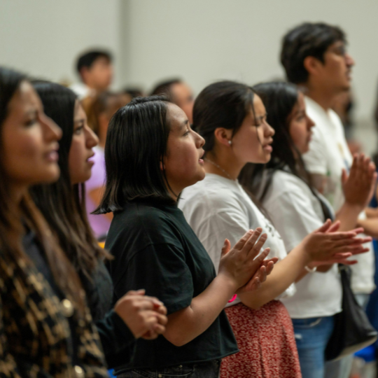 Picture of congregation members worshiping