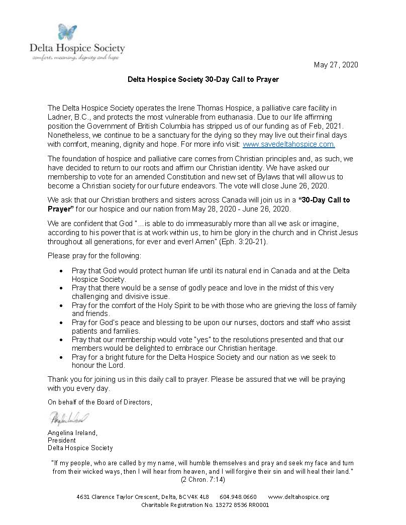 A Call to Prayer for Life